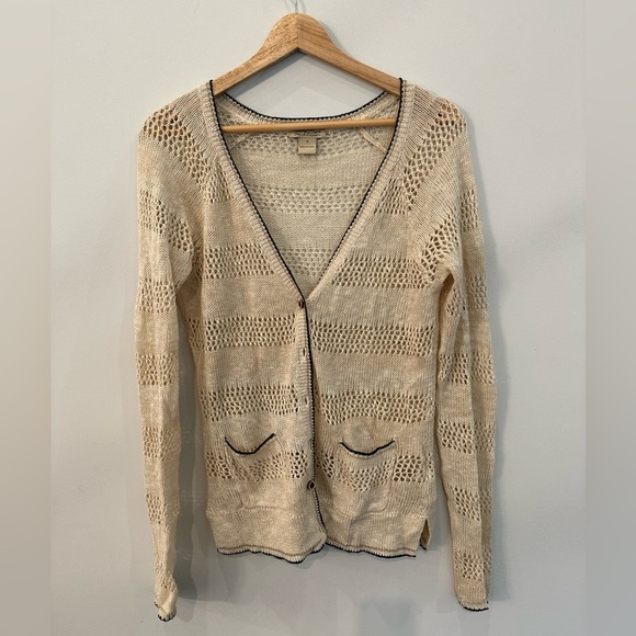 Lucky Brand Knit Cream Cardigan with Pockets Women’s Size Small - Picture 1 of 5